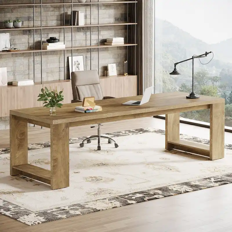 86.6 Inch Extra Long Desk Witing Table Large Desk Workstation Desk