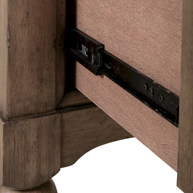 Nightstand - Dusty Taupe, 2 Drawers, Charging Station, Brass Hardware, 28W x 28H, Farmhouse