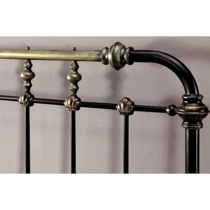 Industial Black Metal Panel Bed