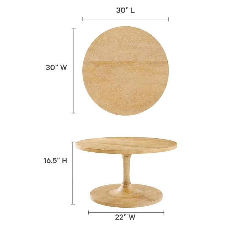 Lina 30 Round Wood Coffee Table
