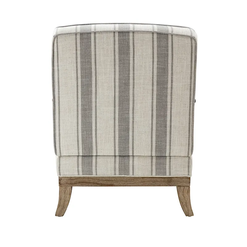 Rinaldo Farmhouse Polyester Armchair with Solid Wood Legs by HULALA HOME