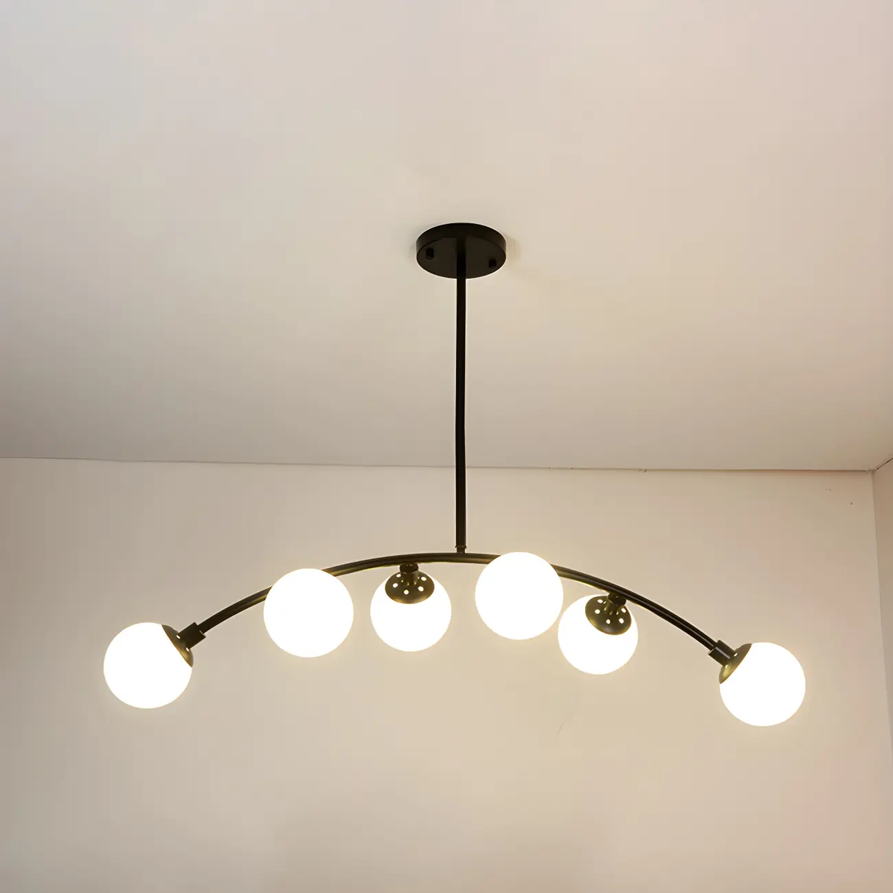 Trendy Black Glass Globe Island Pendant Light