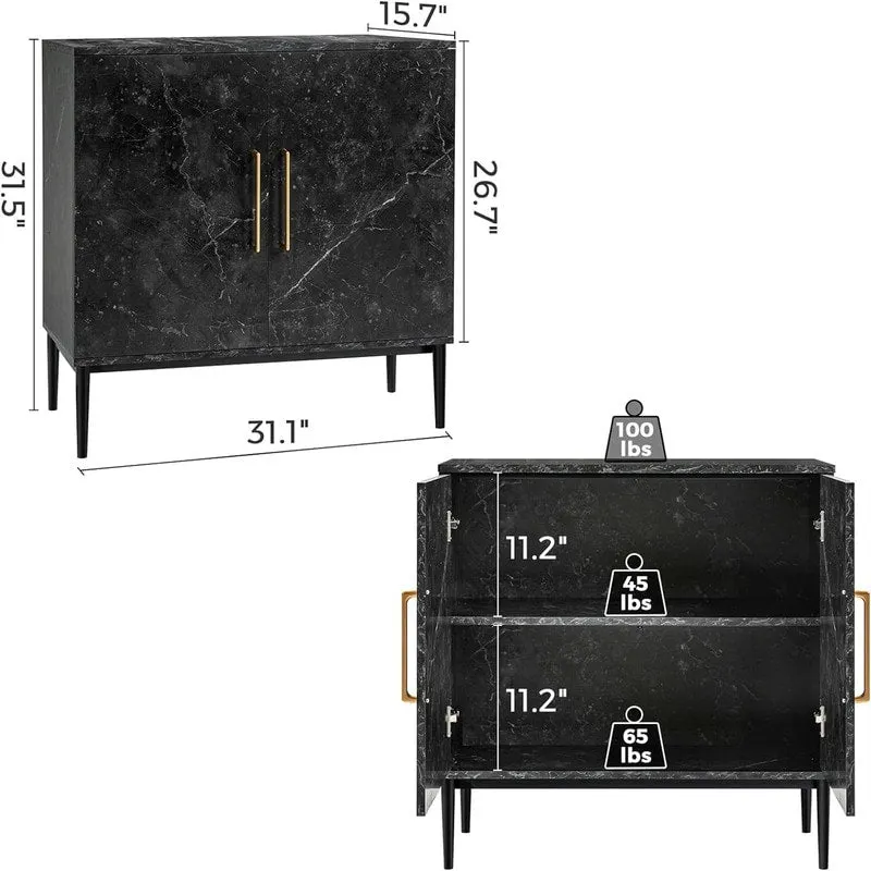 Modern Buffet Cabinet - 15.7D x 31.1W x 31.5H