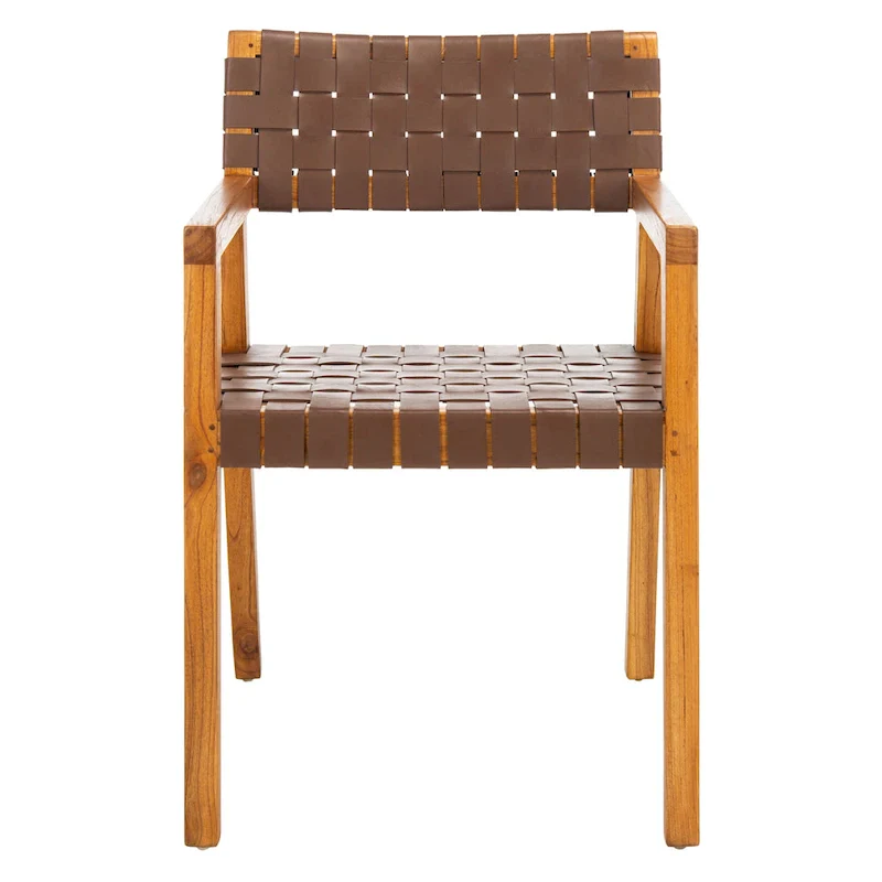 SAFAVIEH Gerda Woven Leather Dining Room Chair - 22.1 W x 20.9 L x 31.9 H - 22Wx21Dx32H
