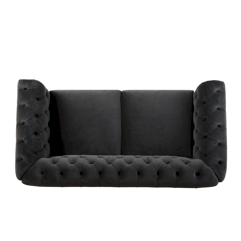 Eviva Chesterfield Velvet Loveseat Sofa by Christopher Knight Home
