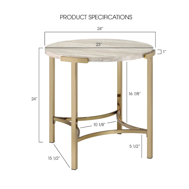 Brickelle Glam 24-inch Faux Marble End Table by