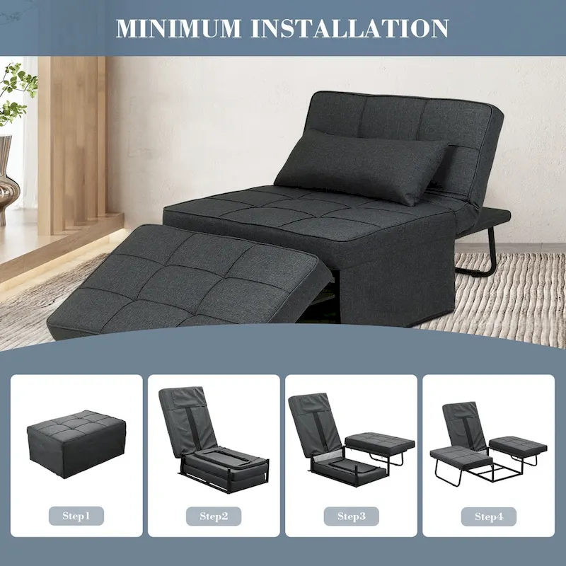4-1 Adjustable Sleeper Sofa Chair with Ottoman, Sofa Bed ,Couch Bed