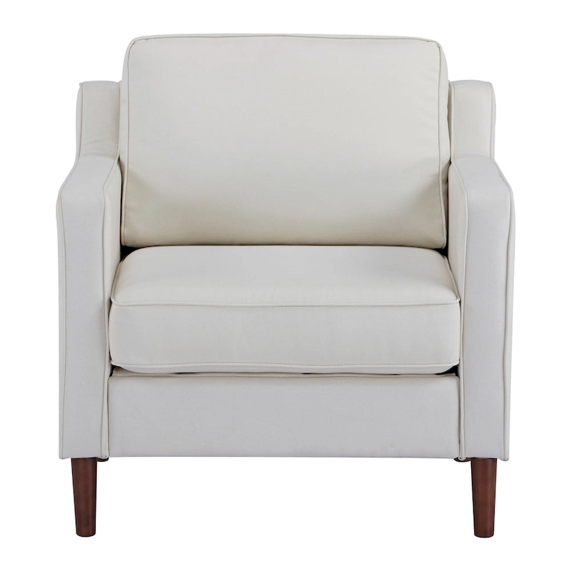 Sedona Modern Accent Chair, Faux Linen / Vegan Leather Armchair