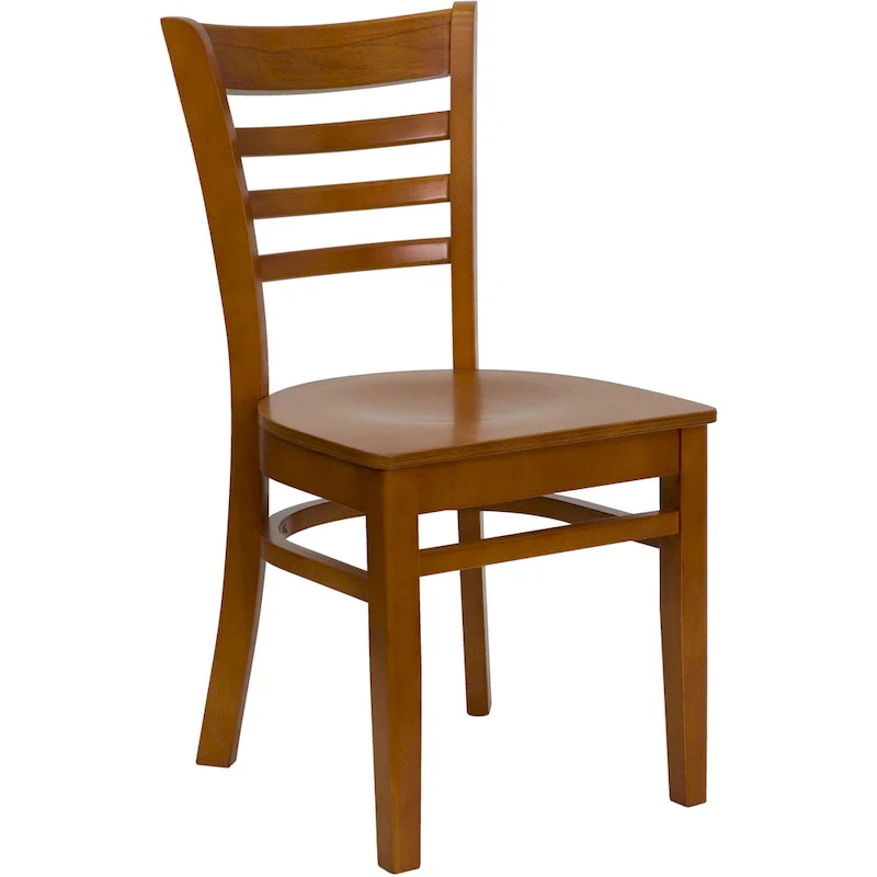 Wooden Slat Back Restaurant Chair (Set of 2)