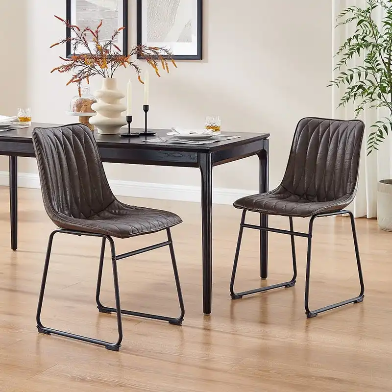 Art Leon Faux Leather Dining Chair (Set of 2)