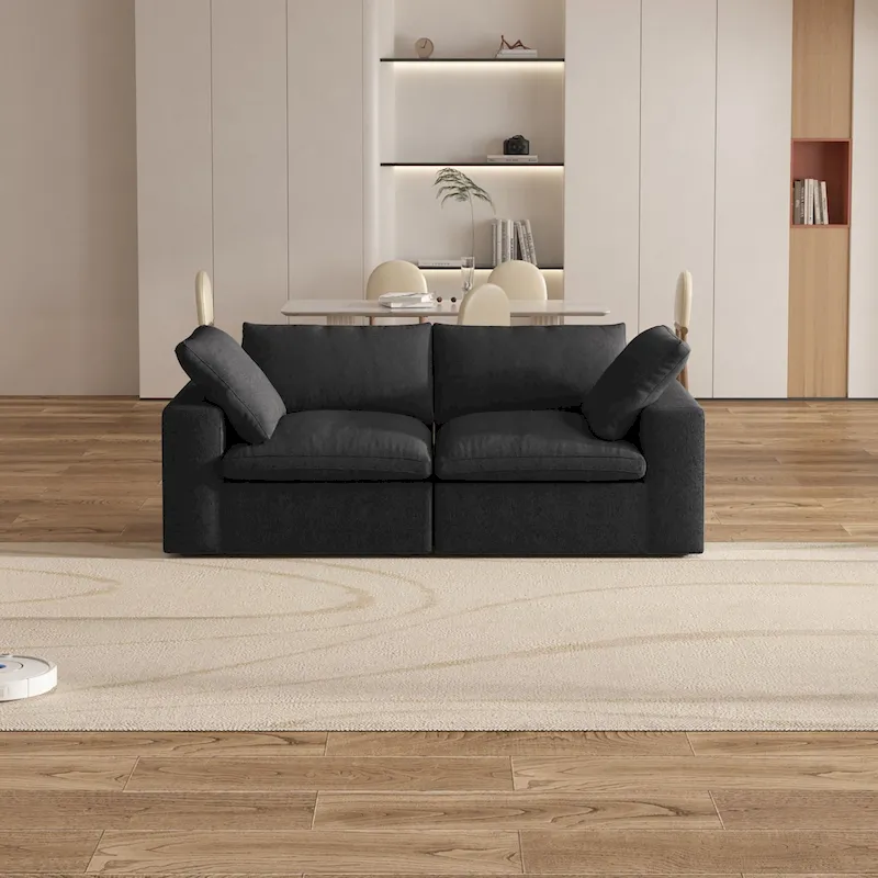 80 Linen Upholstered Loveseat Sofa Sectional Couch