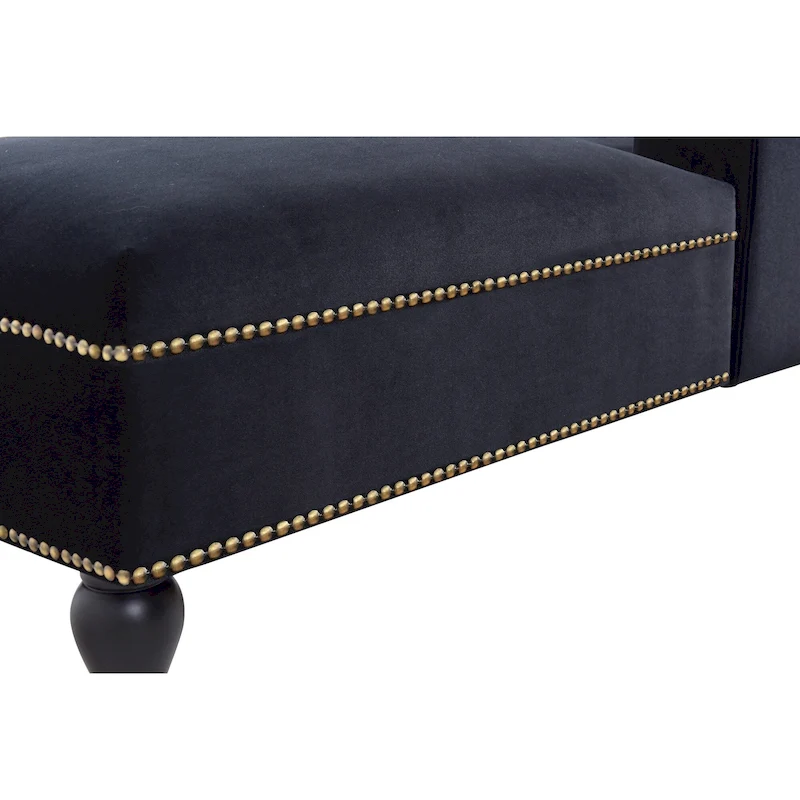 Button Tufted Velvet Chaise Lounge Chair