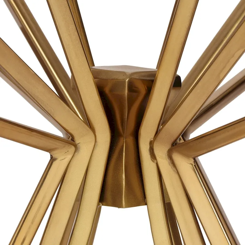 Helios Modern Glam Handcrafted Sunburst Accent Table with Tempered Glass Top by Christopher Knight Home