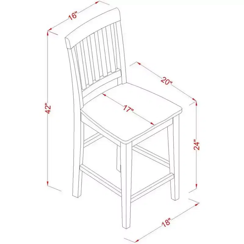 Counter Stool- Pub Height Wooden Chairs