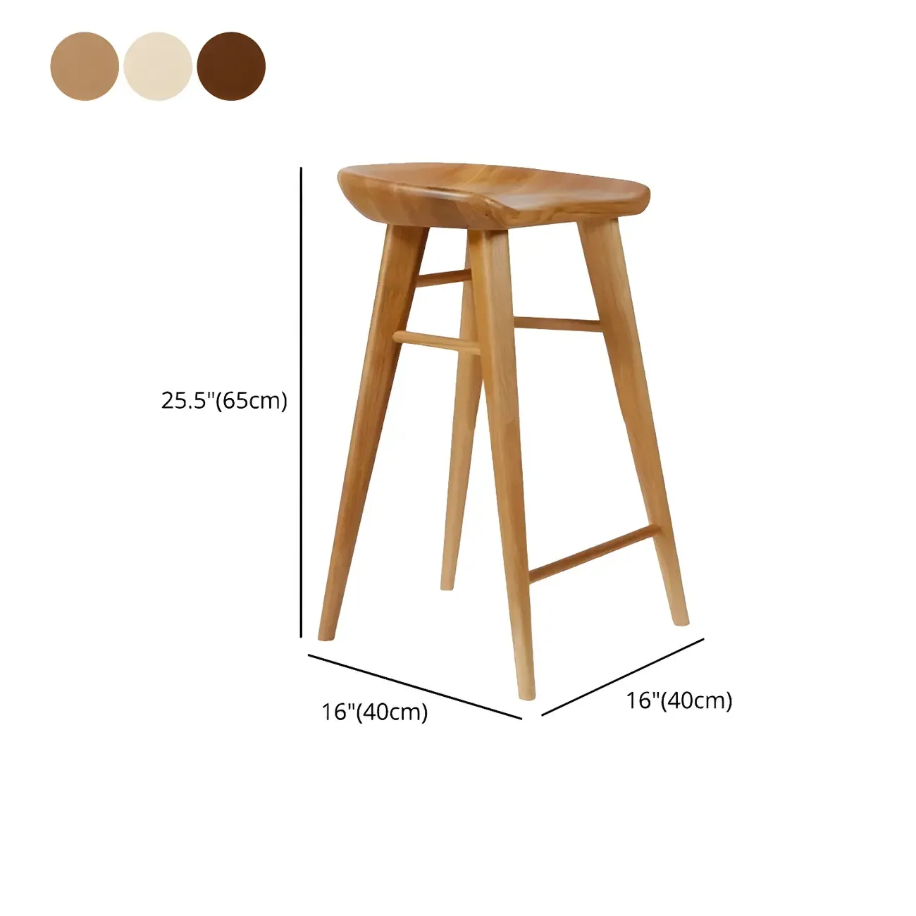 Counter Height Modern Wood Backless Bar Stool