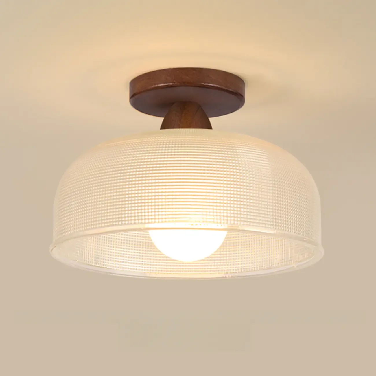 Modern LED Semi-Flush Ceiling Light with Clear Shade