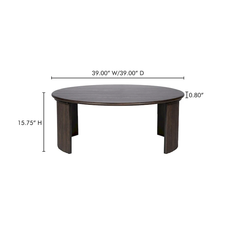 NADAAL STUDIOS Pence, Small Oval Coffee Table, Dark Brown