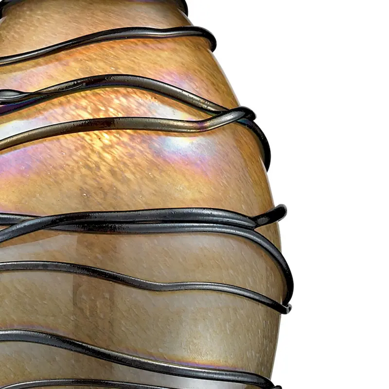 Elk Home Vines Satin Nickel With Tan Glass 1 Light Pendant