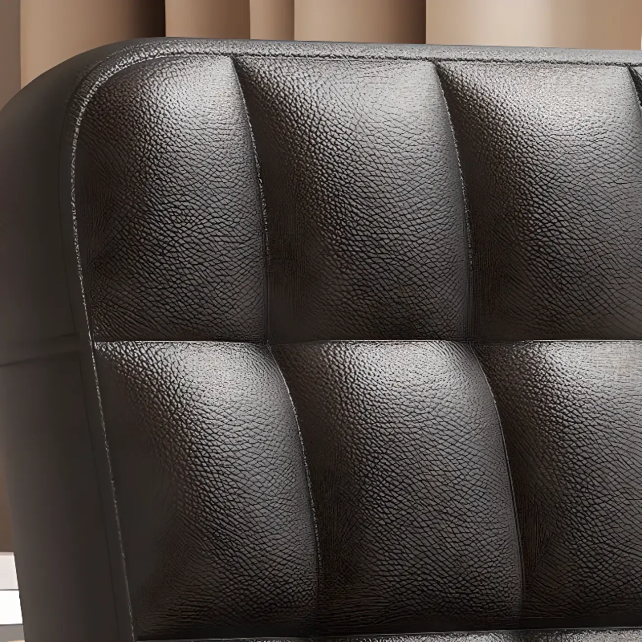 Modern Black Faux Leather Adjustable Swivel Office Chair