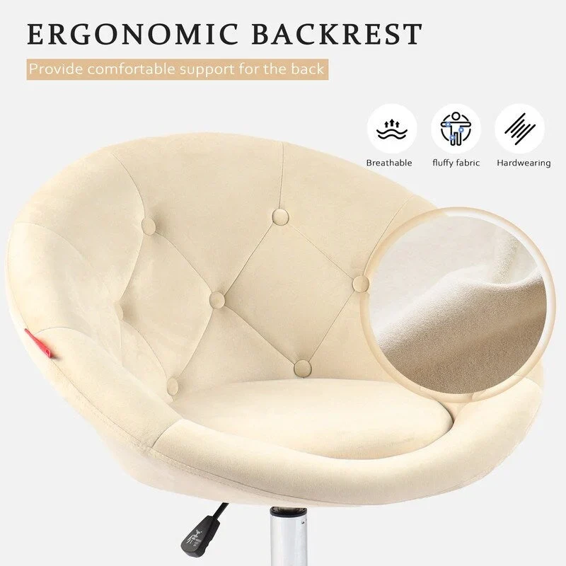 VANITII Accent Chair Swivel Vanity Chair Office Desk Chair Modern Height Adjustable Pink/Grey/White