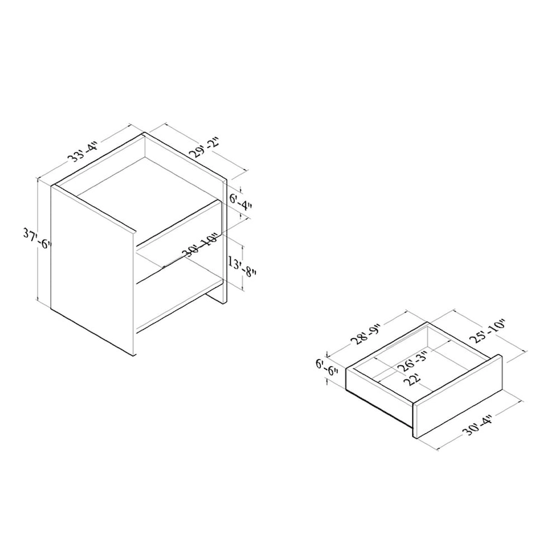 Modern Two-Tone Walnut and Black Wood 1-Drawer Nightstand by Baxton Studio