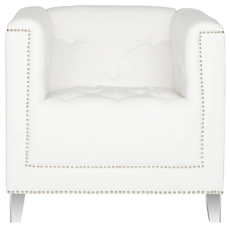 SAFAVIEH Kamilah White/ Clear Club Chair - 31.9 x 33.9 x 29.9 - 32Wx34Dx30H