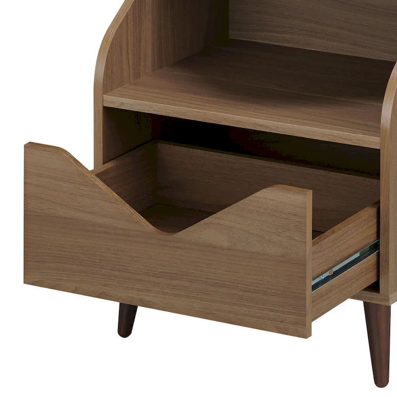 DH BASIC Mid-century Modern 20-inch 1-Shelf and 1-Drawer End Table by Denhour