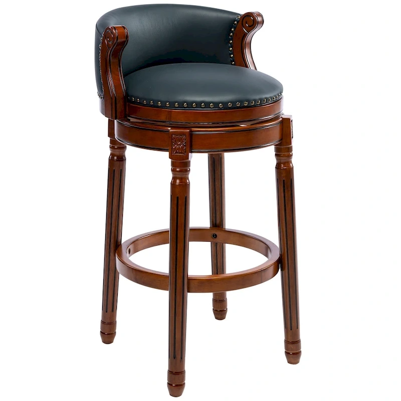 Cow top Leather Wooden Bar Stools