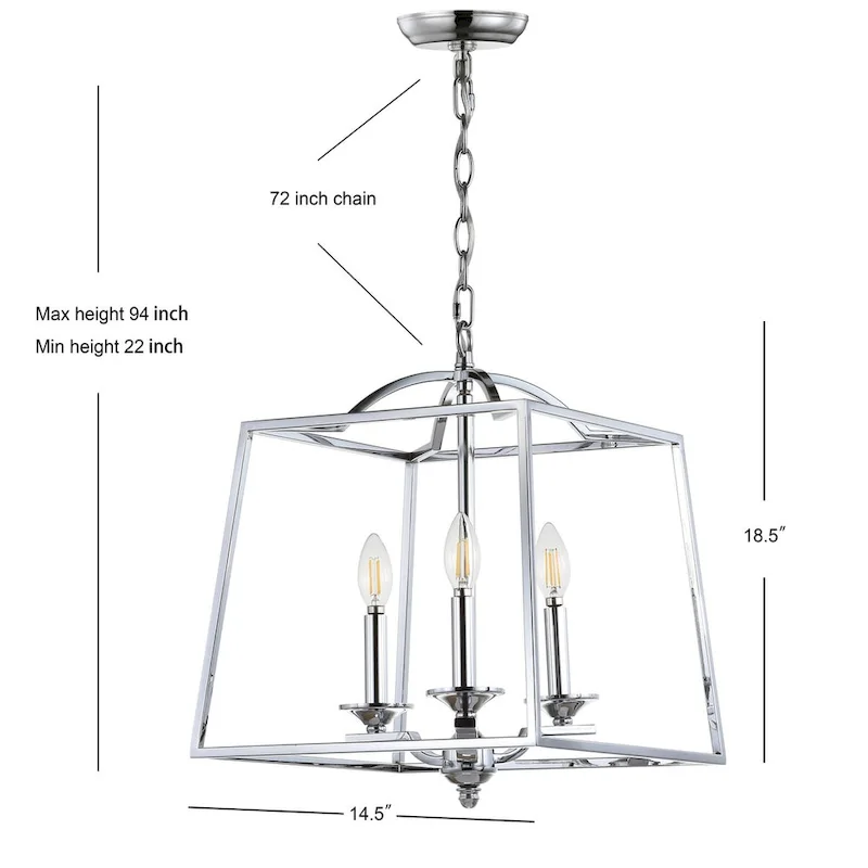 Virginia 14.5  3-light Metal LED Pendant, Chrome by JONATHAN Y