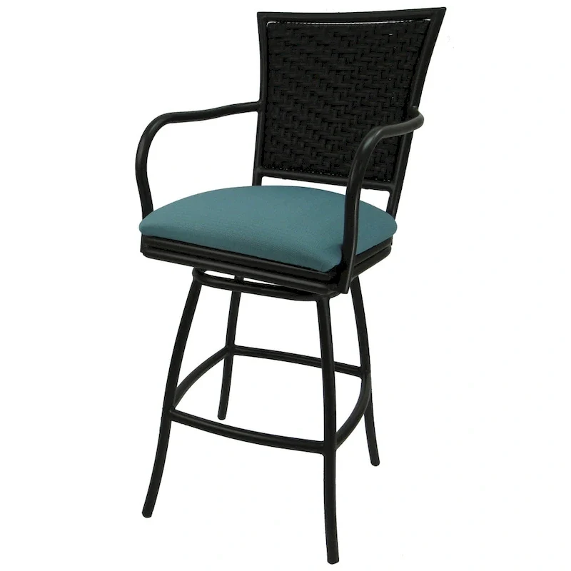 Outdoor Indoor Bar Stool Counter, Extra Tall - Erin Black Frame