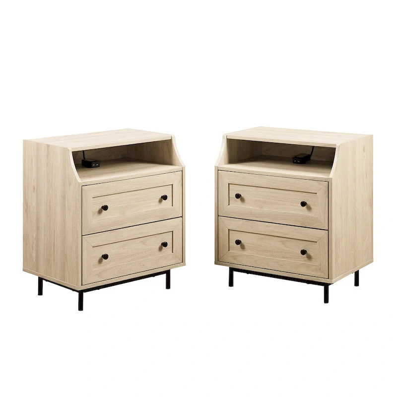 Middlebrook Modern 2-Drawer USB Nightstand, Set of 2