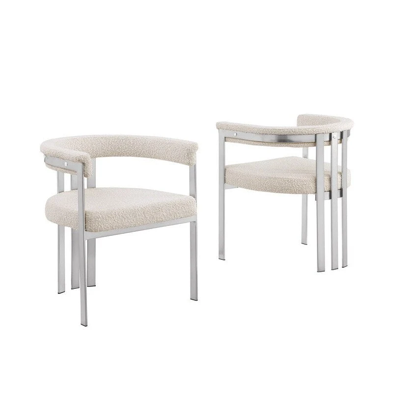 Best Quality Furniture Matte Brushed Chrome Dining Chairs (Set of 2) - N/A