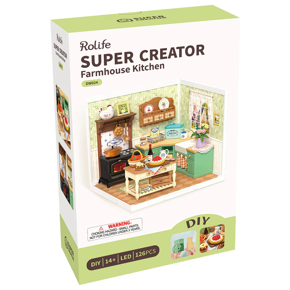 Robotime Rolife Farmhouse Kitchen DIY Miniature House DW024