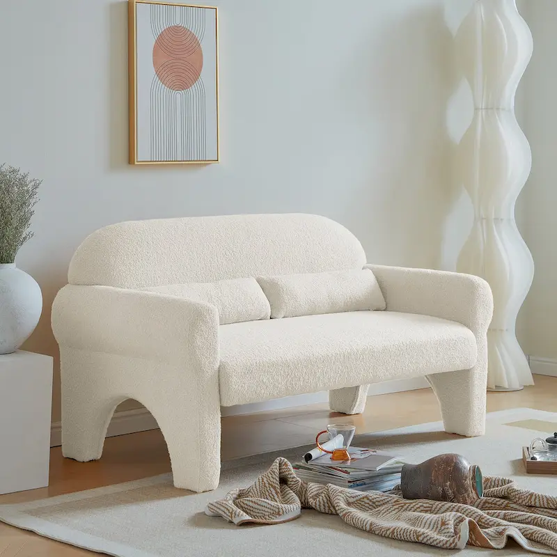 [VIDEO provided]modern boucle loveseat for Living room
