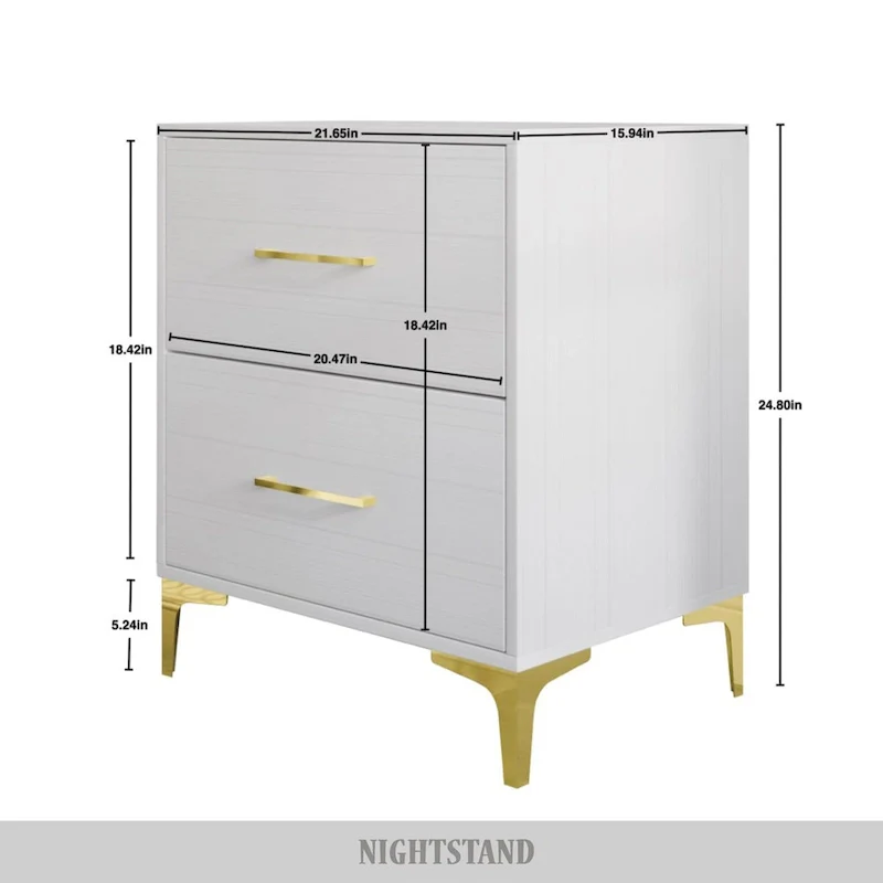 CraftPorch Simple and Stylish 2-Drawers Nightstand