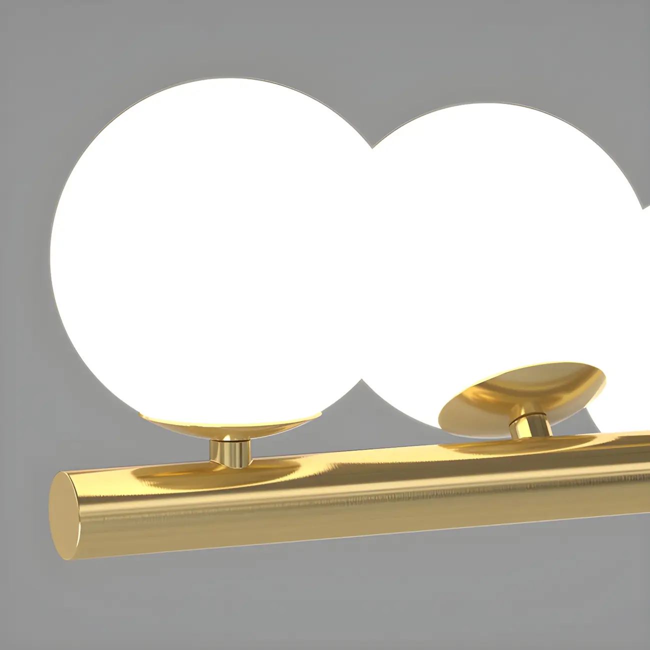 Sleek Modern Gold Glass Globe Island Chandelier