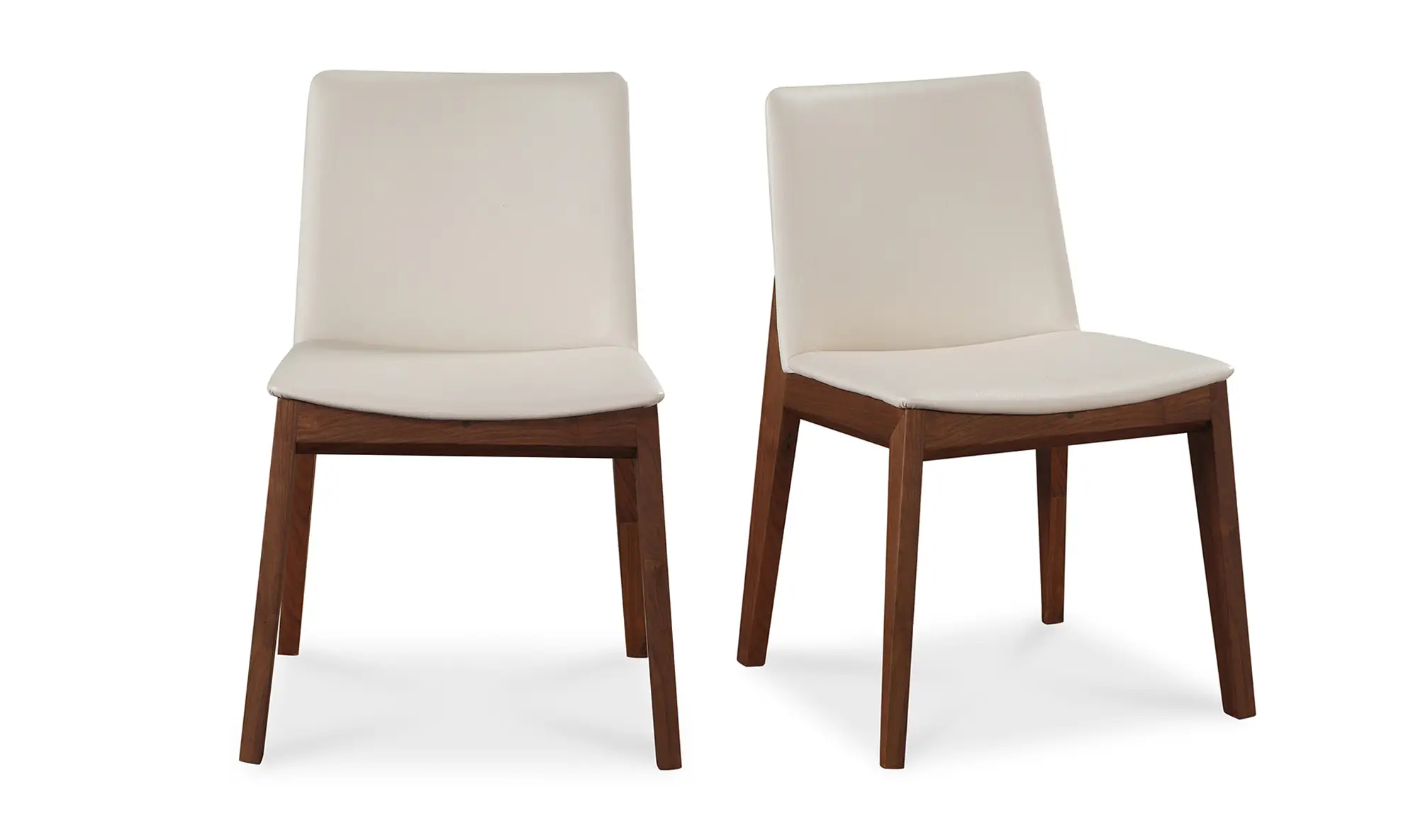 Deco Dining Chair Cream White PVC - Set Of Two