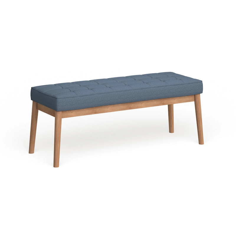 Saxon Mid-century Tufted Fabric Ottoman Bench by Christopher Knight Home - 43.00 L x 15.75 W x 17.00 H
