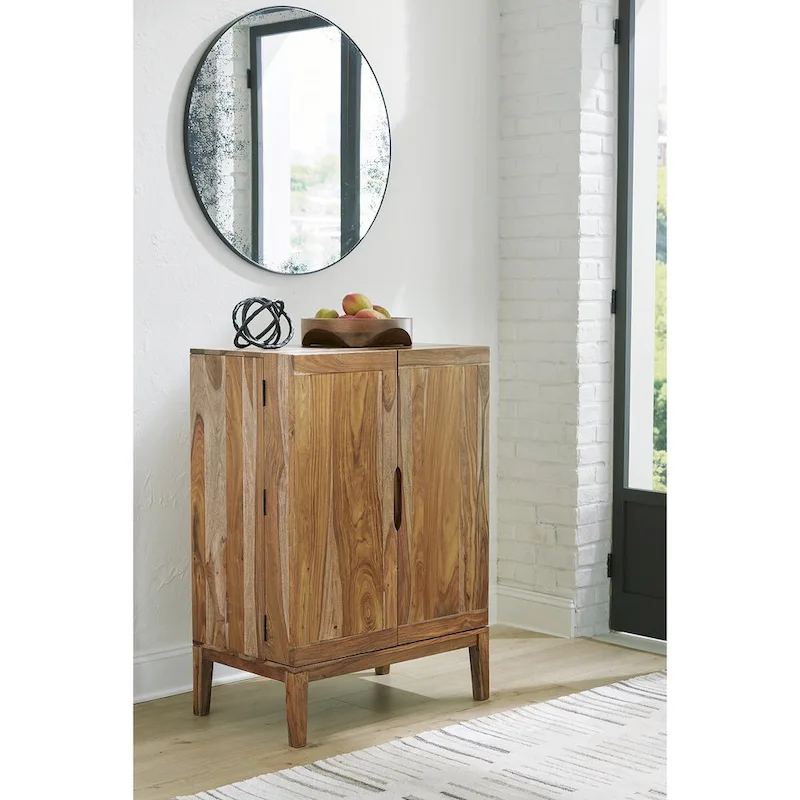 Signature Design by Ashley Dressonni Brown Bar Cabinet - 32 W x 20 D x 45 H