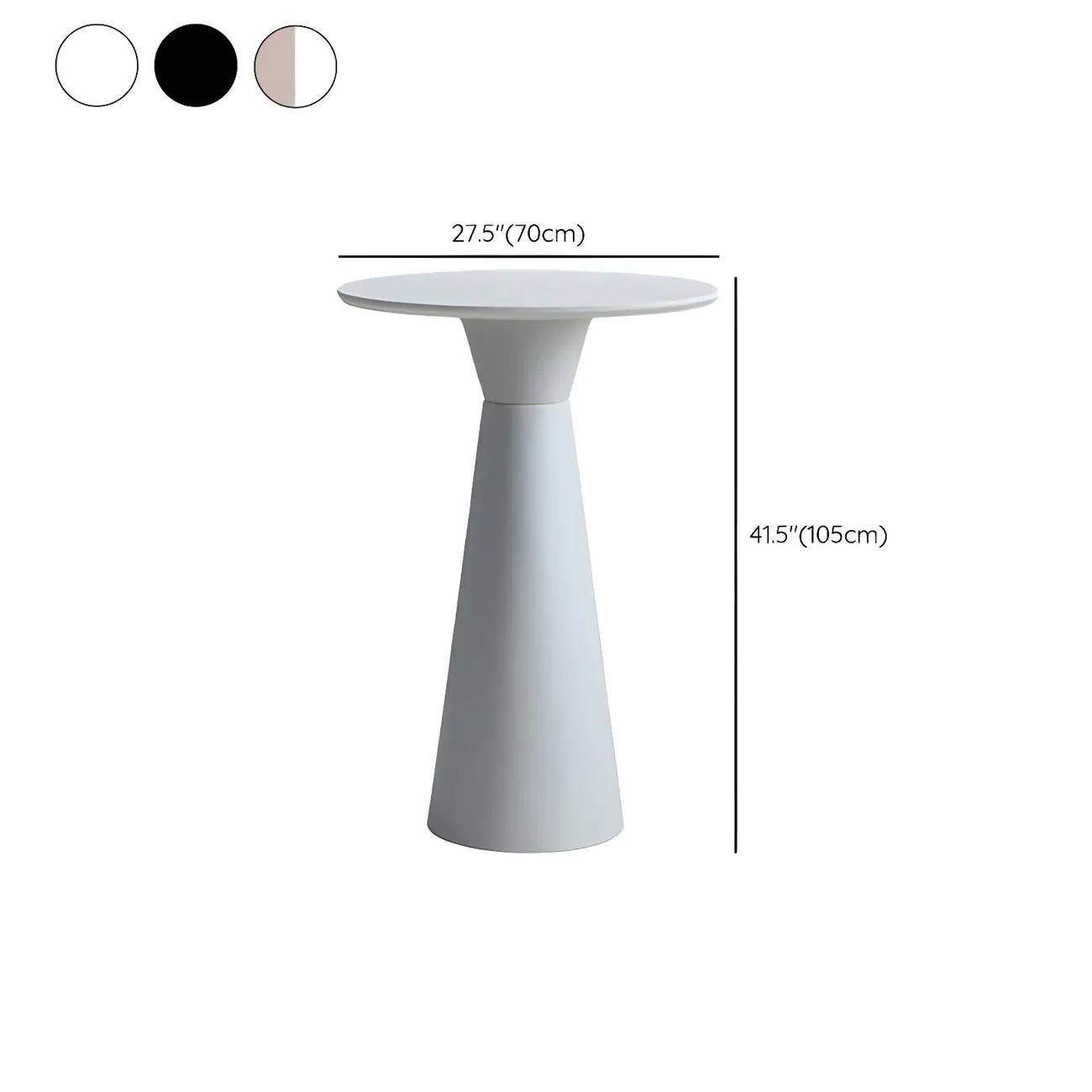 Elegant Pedestal Round White Marble Bar Table