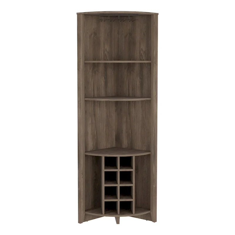Corner Bar Cabinet for Kitchen, Dining Room,Living Room, Dark Brown