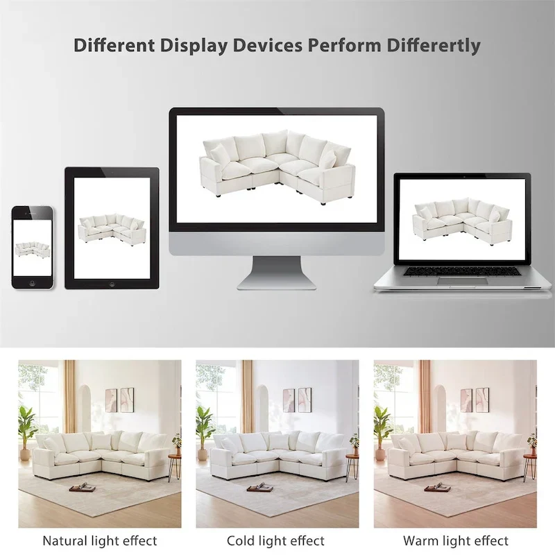 Modern L Shape Modular Sofa,Chenille Sectional Couch Set w/2 Pillows