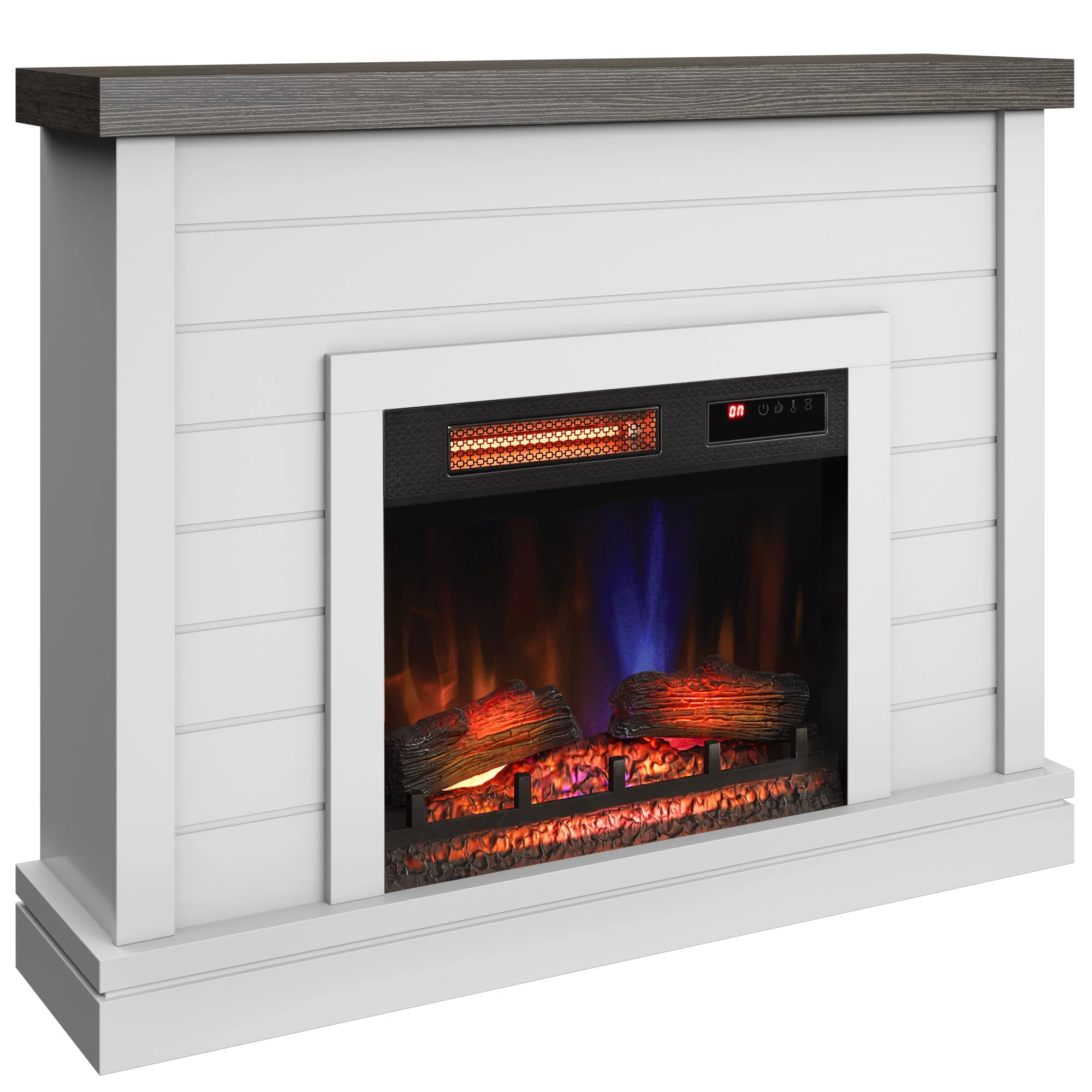 duraflame? Electric Fireplace Shiplap Wall Mantel