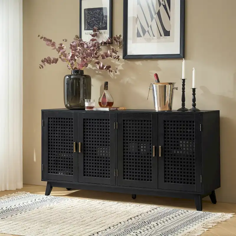 Alexis Contemporary 58Wide Sideboard with Solid Wood Legs by HULALA HOME