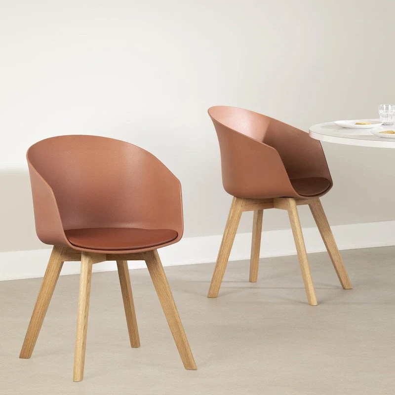 Set of 2 Dinning Chair with Beech Wood Legs