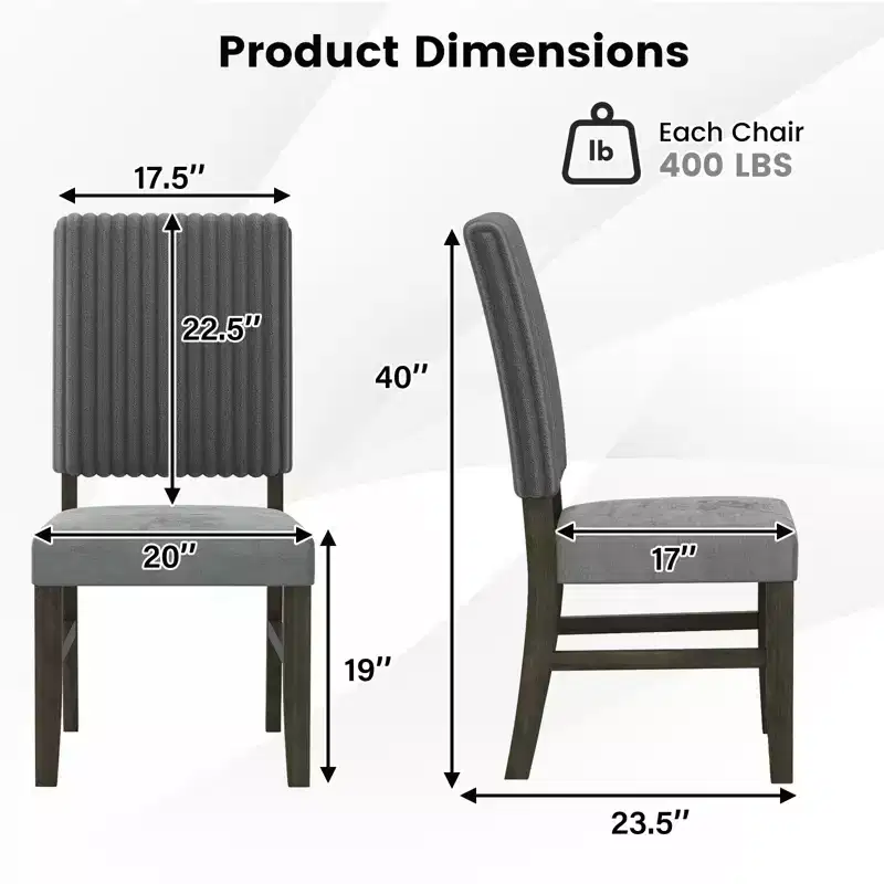 Dining Chair 4 Mid-Century Modern Velvet Fabric Upholstered Chairs