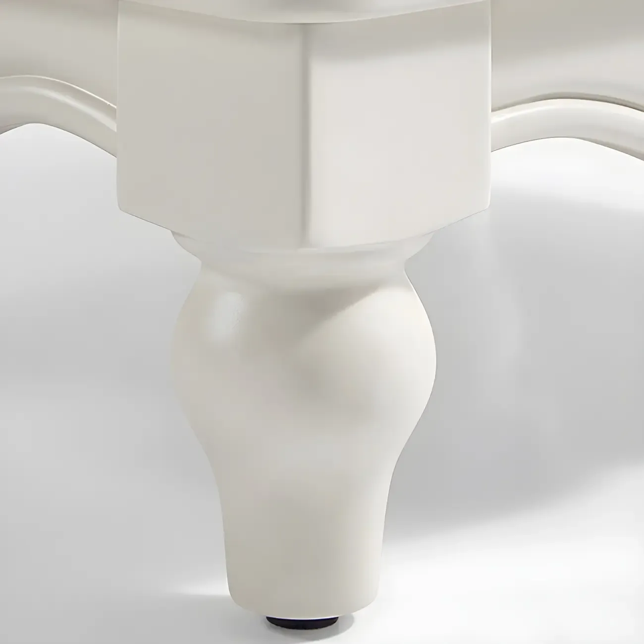 French 2-Layer White Wood Bedroom Nightstand