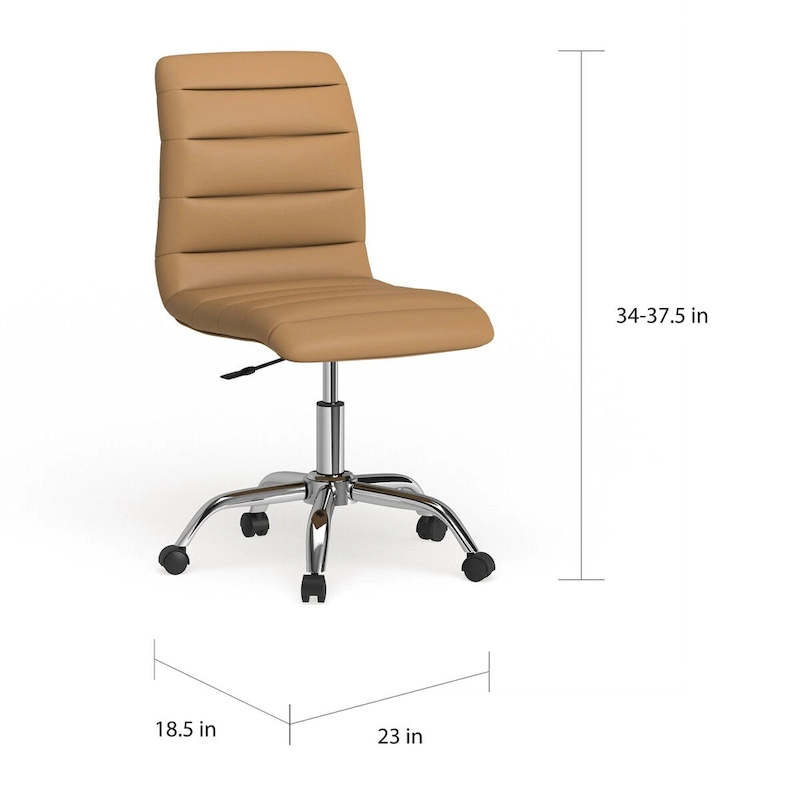 Ripple Armless Mid Back Vinyl Office Chair