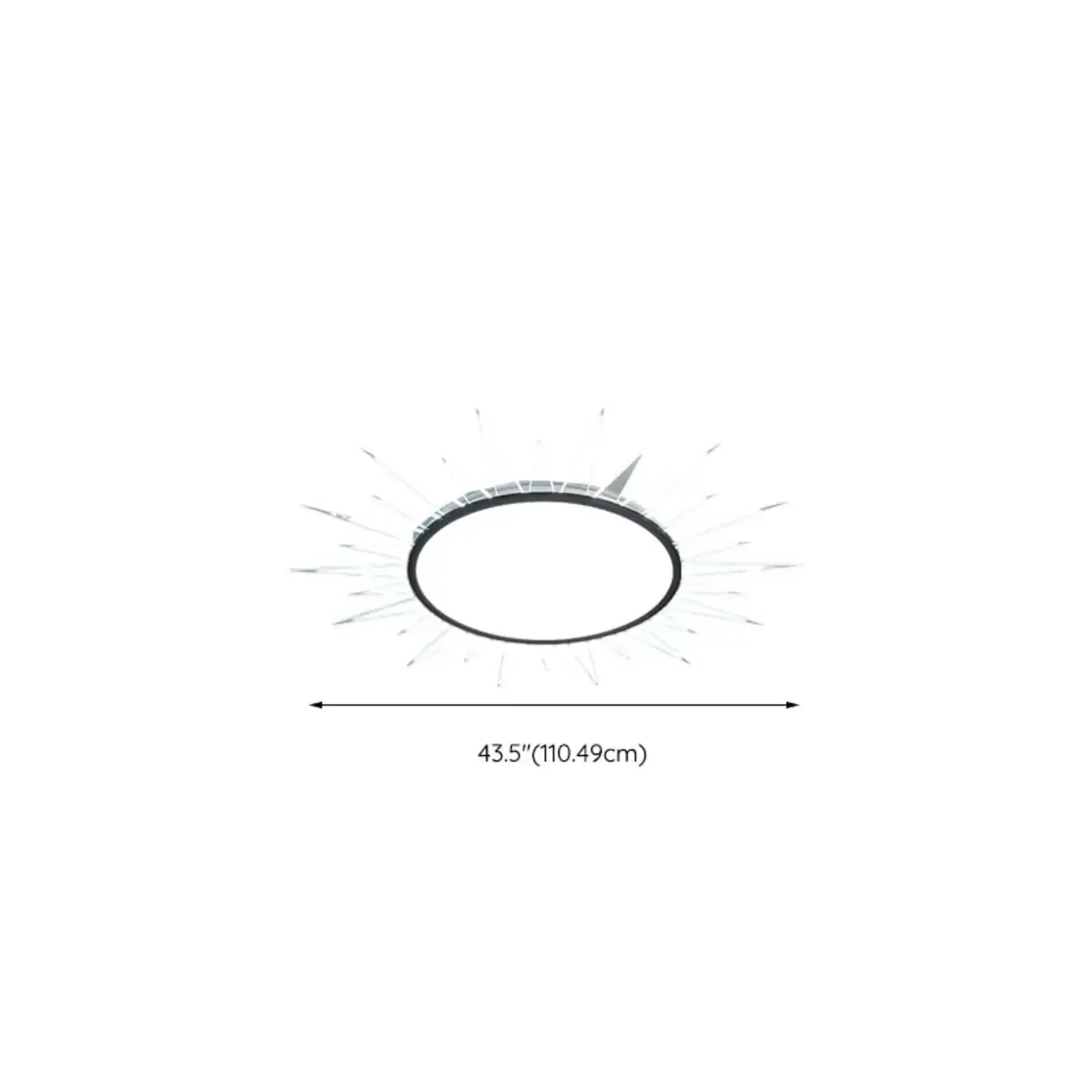 Large Acrylic Round Sunburst LED Flush Mount Ceiling Light