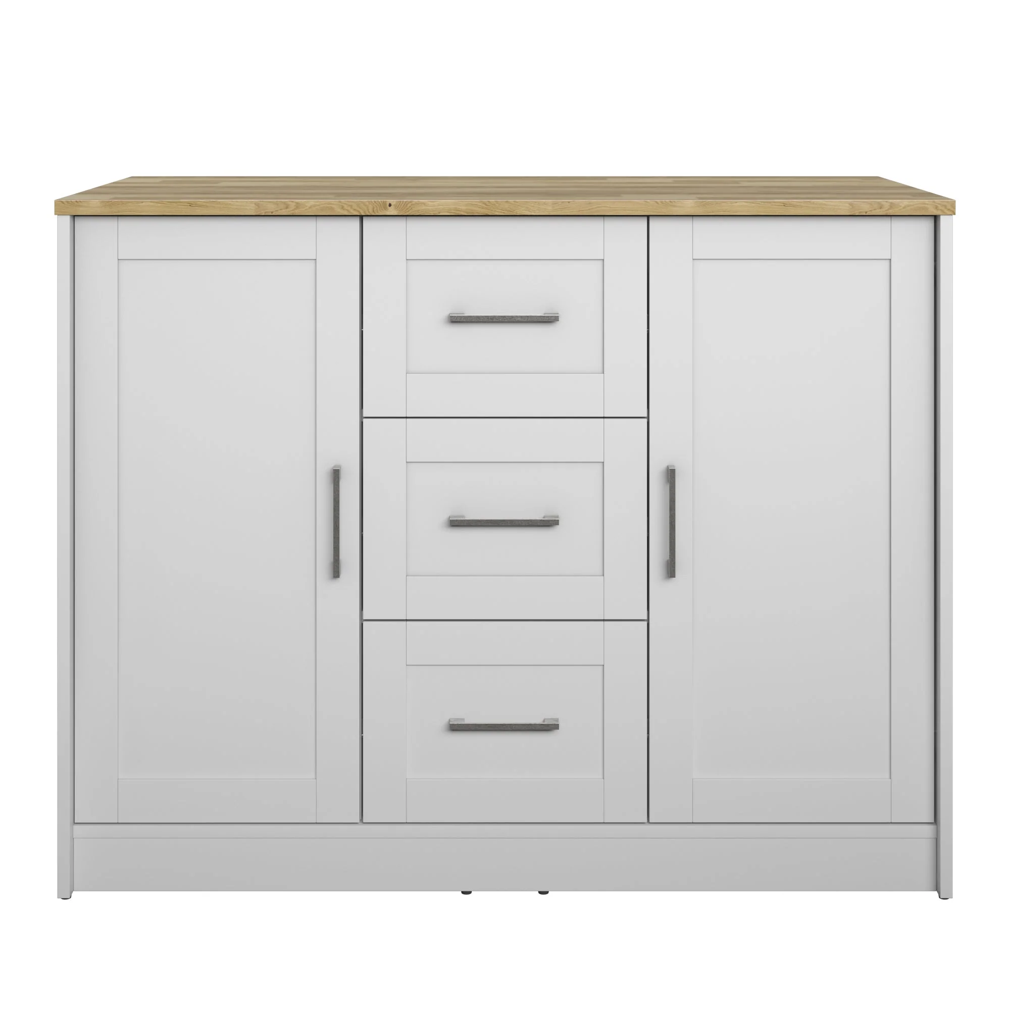 Classic Modern Kitchen Island with Butcher Block Top